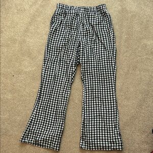 American Eagle Outfitters Black and White Gingham Flare Pants